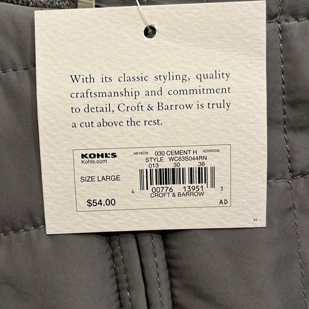 Croft & Barrow Gray Sweater Jacket Size L - Picture 3 of 7